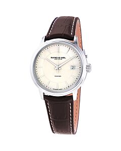Men's Maestro (Calfskin) Leather Ivory Dial Watch