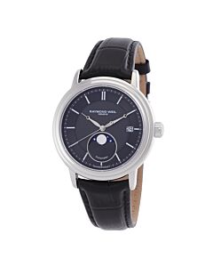 Men's Maestro Leather Grey Dial Watch
