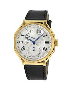 Men's Marchese Leather Silver-tone Dial Watch