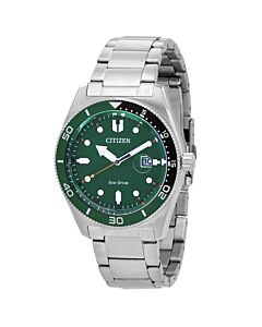 Men's Marine Stainless Steel Green Dial Watch