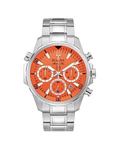 Men's Marine Star Chronograph Stainless Steel Orange Dial Watch