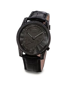Men's Marsais Leather Black Dial Watch