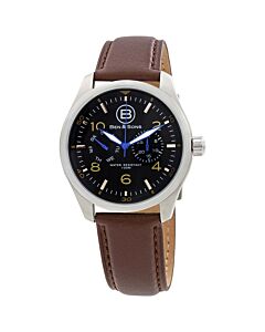 Mens-Marshall-Leather-Black-Dial