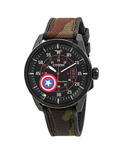 Mens-Marvel-Captain-America-Nylon-Grey-Dial-Watch