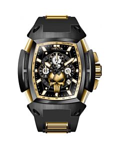 Men's Marvel Chronograph Silicone and Stainless Steel Two-tone (Black and Gold-tone) Dial Watch