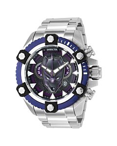Men's Marvel Chronograph Stainless Steel Black and Purple Dial Watch