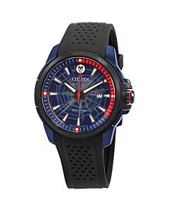 Mens-Marvel-Spider-Man-Silicone-Blue-Dial-Watch