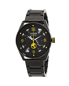 Men's Marvel Stainless Steel Black Dial Watch