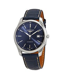 Men's Master (Alligator) Leather Sunray Blue Dial Watch