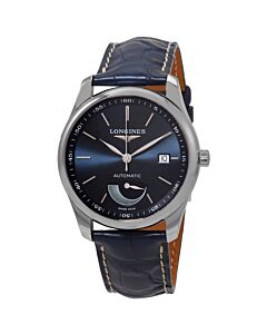 Mens-Master-Collection-Alligator-Crocodile-Leather-Blue-Dial-Watch