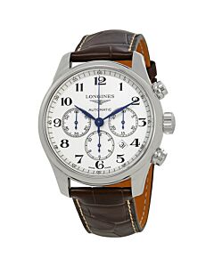 Men's Master Collection Chronograph Leather White Dial