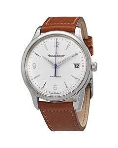Men's Master Control (Calfskin) Leather Silver Dial Watch