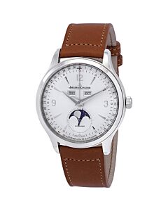 Men's Master Control Leather Silver-tone Dial Watch