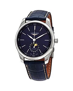 Men's Master Leather Blue Dial Watch