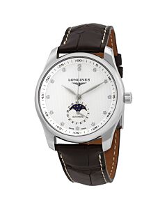 Men's Master Leather Silver Dial Watch