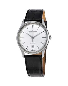 Men's Master Ultra Thin Leather Silver Dial Watch