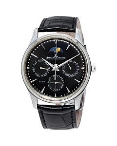 Men's Master Ultra Thin Perpetual Alligator Leather Black Dial