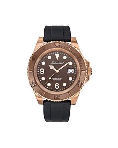 Men's Mathy Design Silicone Brown Dial Watch