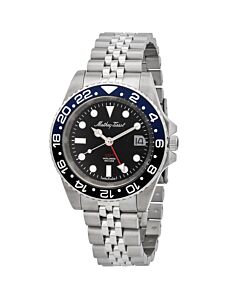 Men's Rolly Vintage GMT Stainless Steel Black Dial