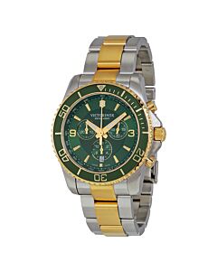 Men's Maverick Chronograph Stainless Steel Green Dial Watch