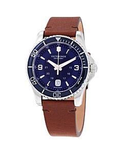 Men's Maverick Leather Blue Dial Watch