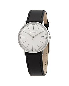 Men's Max Bill Kleine Leather White Dial Watch