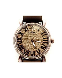 Men's Medallion Leather Chocolate Dial Watch
