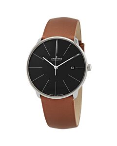 Men's Meister Leather Black Dial Watch