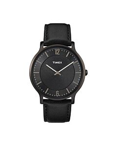 Men's Metropolitan Leather Black Dial Watch
