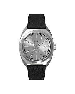 Men's Milano XL Leather Silver Dial Watch