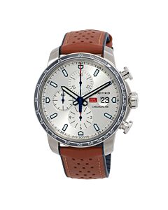 Men's Mille Miglia GT XL Chronograph Leather Silver-tone Dial Watch