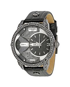 Men's Mini Daddy Leather Grey (Dual Time) Dial Watch