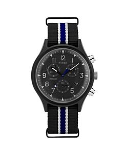 Men's Mk1 Chronograph Canvas Black Dial Watch