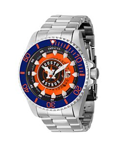 Men's MLB Stainless Steel Orange and Silver and White and Blue Dial Watch