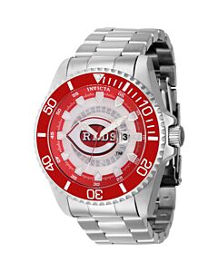 Men's MLB Stainless Steel Red and Silver and White and Black Dial Watch