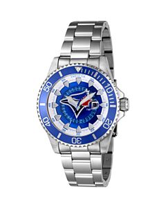 Men's MLB Stainless Steel Red and Silver and White and Blue Dial Watch