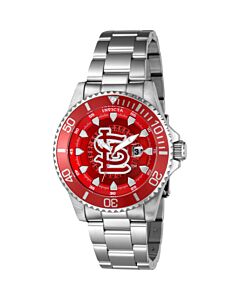 Men's MLB Stainless Steel Red Dial Watch