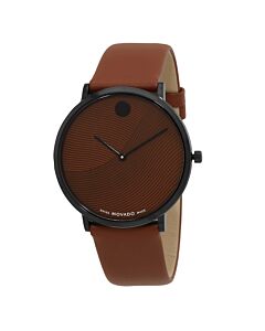 Men's Modern Classic Leather Brown Dial Watch