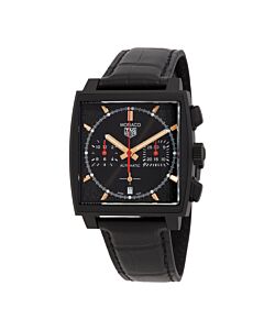 Men's Monaco Chronograph Alligator Leather Black Dial Watch