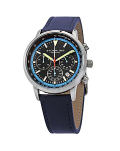 Men's Monaco Chronograph Leather Black Dial Watch