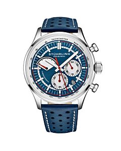Men's Monaco Chronograph Leather Blue Dial Watch