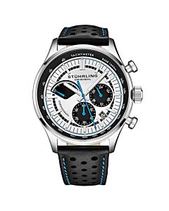 Men's Monaco Chronograph Leather Silver Dial Watch