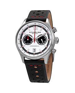 Men's Monaco Chronograph Leather White Dial Watch