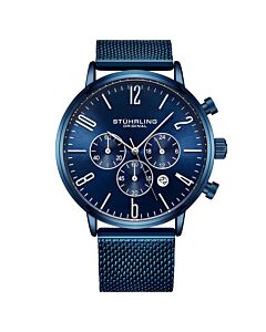 Mens-Monaco-Chronograph-Stainless-Steel-Blue-Dial-Watch