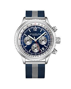 Men's Monaco Chronograph Stainless Steel Mesh Blue Dial Watch