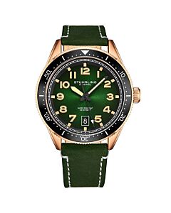 Men's Monaco Leather Green Dial Watch