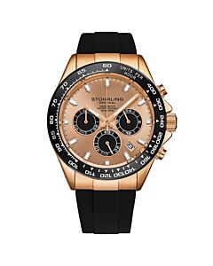 Men's Monaco Chronograph Rubber Rose Gold-tone Dial Watch