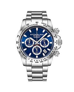 Men's Monaco Stainless Steel Blue Dial Watch