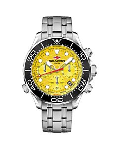 Men's Mondial Timer Chronograph Stainless Steel Yellow Dial Watch