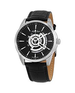 Men's Mondo Leather Black Dial Watch